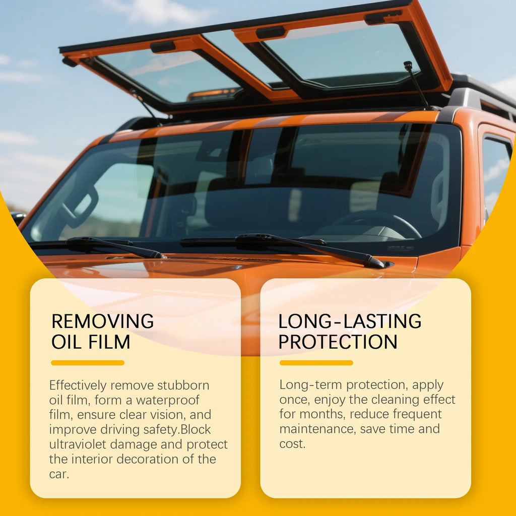 Automotive Oil Film Cleaning Brush Car Glass Window Wipe Anti-Rain Fog Front Function Maintenance Inside Windshield Home Sponge Oasis Select