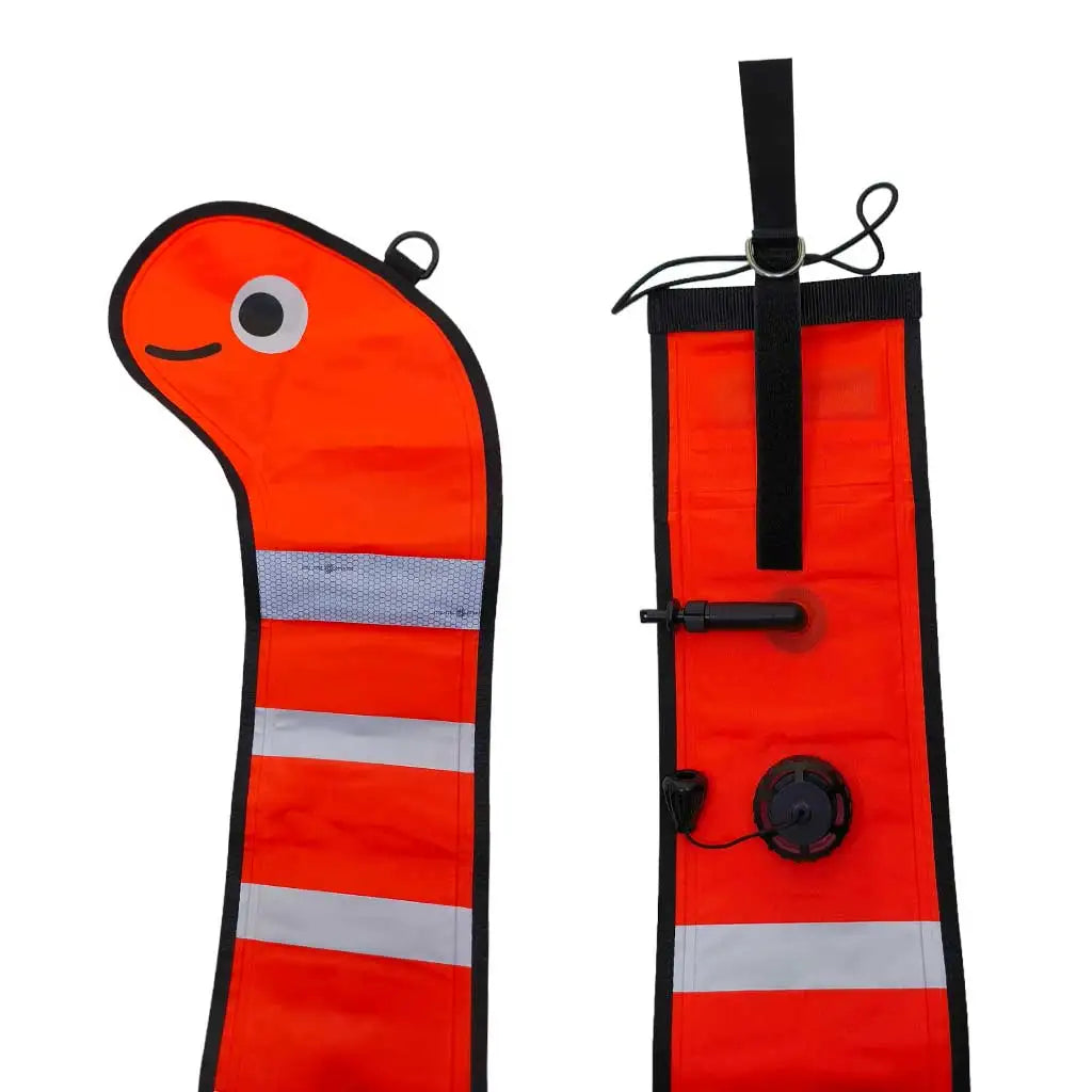 1.2m 1.5m 1.8m High-Visibility Dive Surface Marker Buoy Reflective Safety Moray Eel Sausage Marker with Reflective Strips Oasis Select