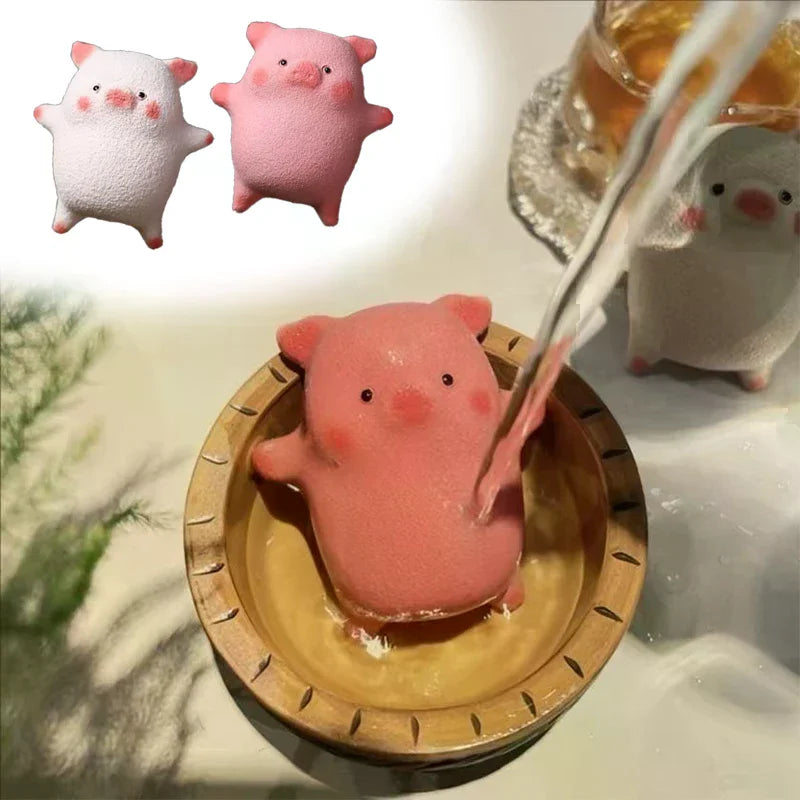Purple Clay Mini Pig Figurine Tea Pet Feng Shui Wealth Attractor Home Office Decor Ornament Collectible Piggy Sculpture Oasis Select