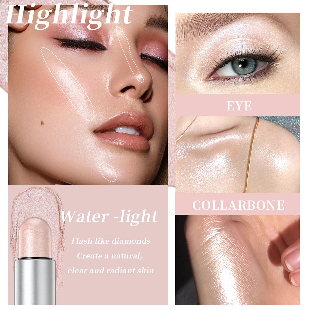 QIBEST 3-in-1 Highlight Blush & Contour Stick | All Skin Tones
