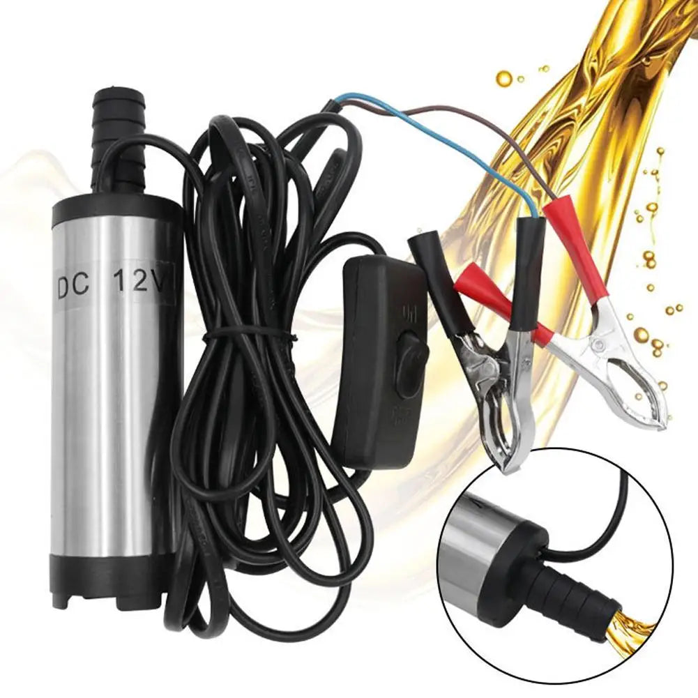 Miniature Submersible Oil Pump 38mm 12V DC Diesel Transfer Pump Portable Mini Water Pump With Alligator Clips For Car Boat Oasis Select