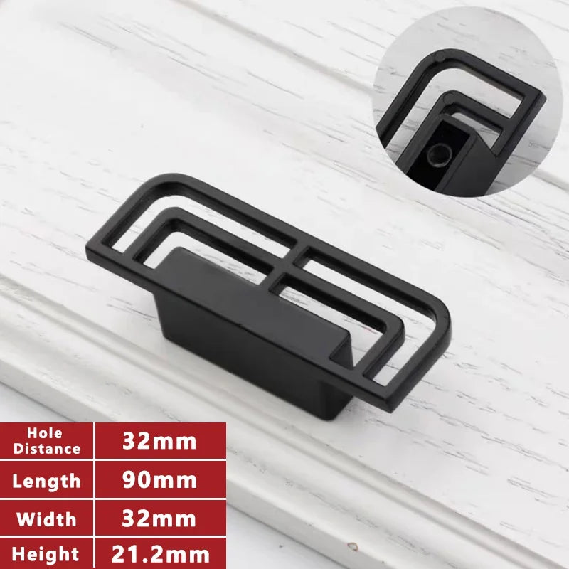 Classical Kitchen Cabinet Storage Handles Solid Dressers Brass Gold Vintage Cabinet Door knobs Furniture Drawer Pulls Hardwa Oasis Select Black-32mm