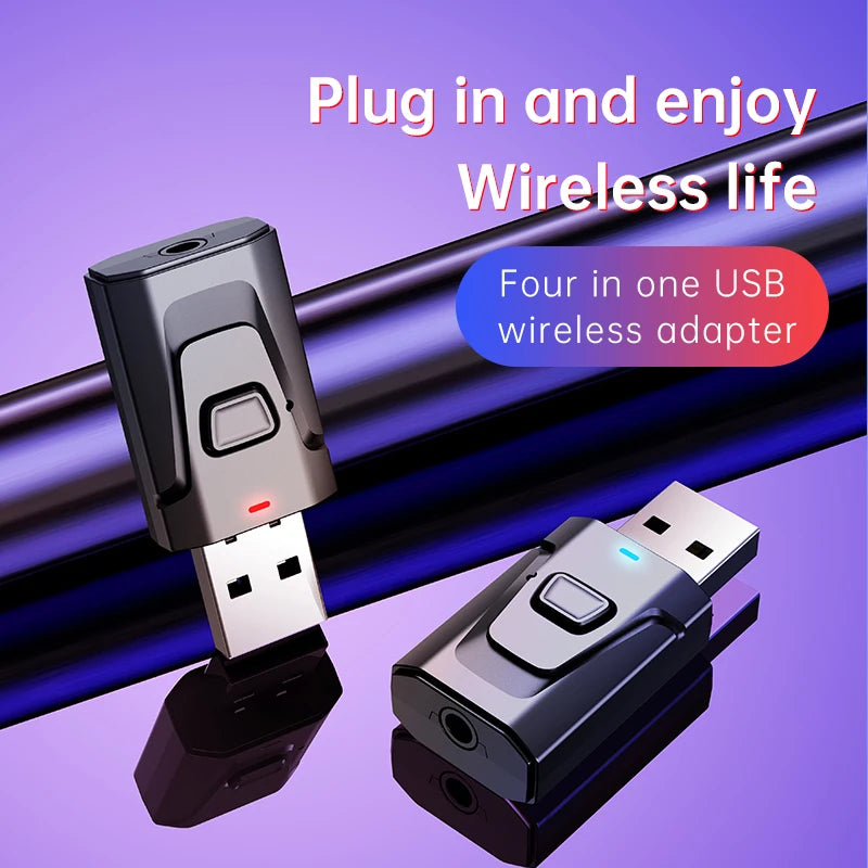 USB Bluetooth 5.4 Audio Transmitter Receiver MIC Wireless Adapter 3.5mm AUX/RCA for TV PC Headphone Home Stereo Car HIFI Music Oasis Select