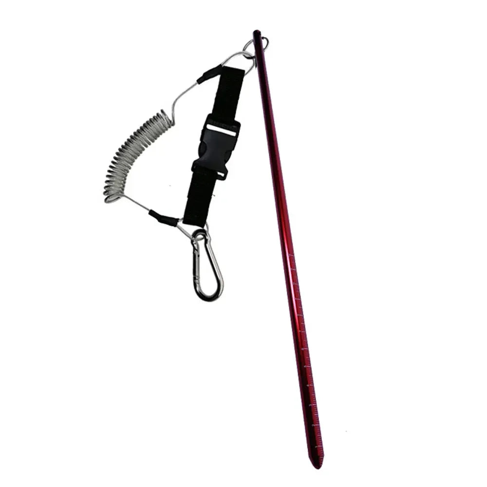 Scuba Diving Pointer Rod Stick Tank Banger Diving Shaker Noise Maker Coil Lanyard Strap with Bolt Snap Clip Oasis Select Red