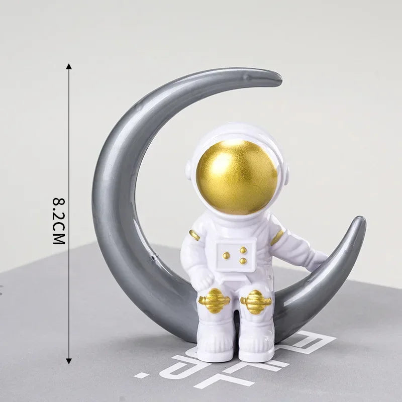 Astronaut Cake Topper Outer Space Birthday Decoration Astronaut Cake Decoration Planet Moon Baby Shower Kids Party mariage doré Oasis Select 10
