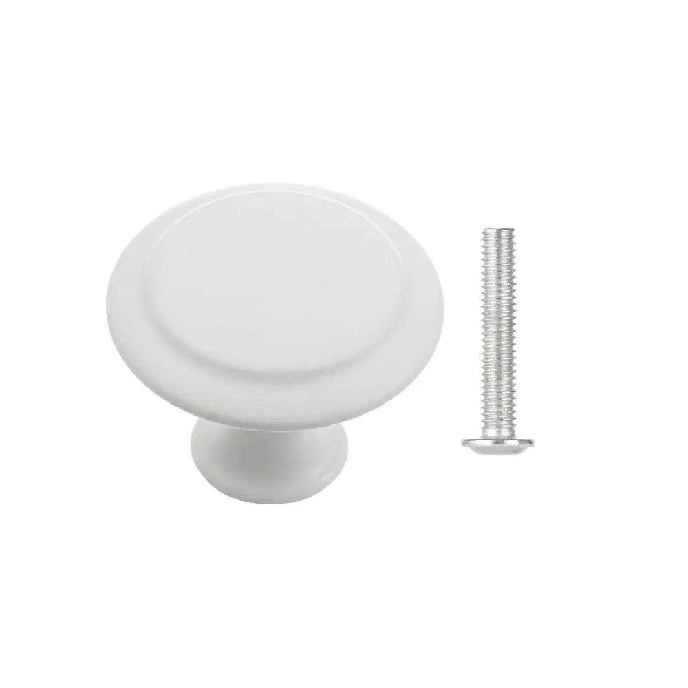 Round Alloy Cabinet Handles Knobs Kitchen Cupboard Door Wardrobe Pulls Drawer Furniture Hardware Fittings Oasis Select 1PC 27mm white