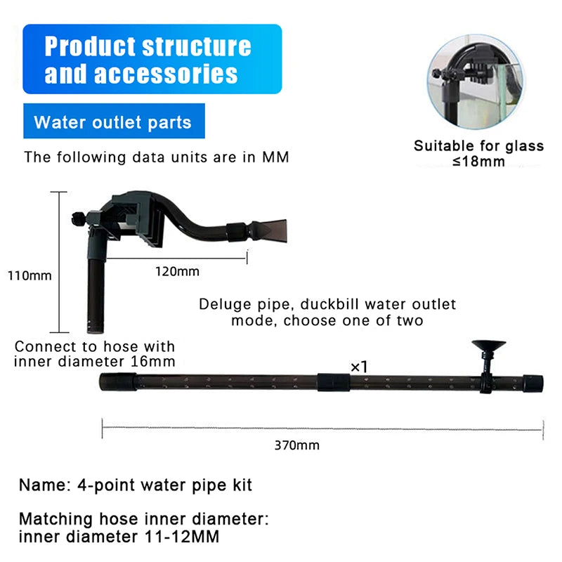 Aquarium Canister Filter Kit, External Fish Tank Filtration System, Inlet Outlet Tube, Rain Spray Bar, Outflow Pipe Complete Set Oasis Select 16mm water outlet