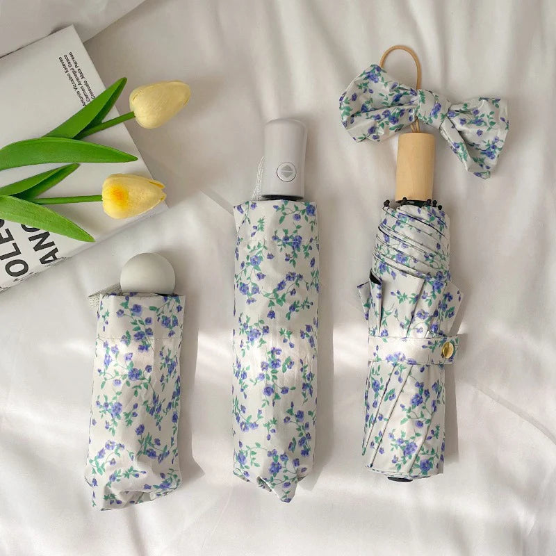 Broken Flower Fully Automatic Sun Umbrella UV Resistant Women's Folding Dual-purpose Sun Umbrella For Both Rain and Sunshine Oasis Select
