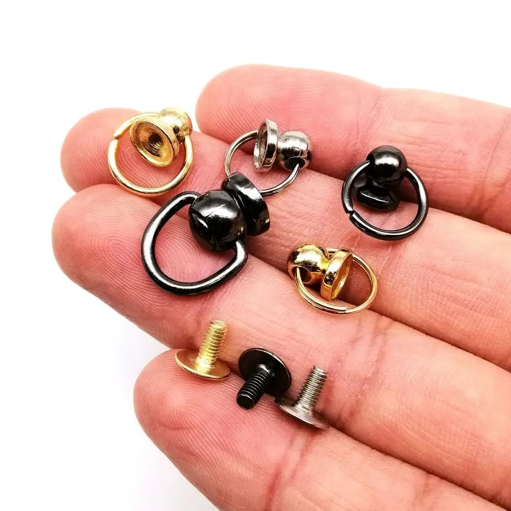 10pcs/pack Screwback Rivet Stud for Leather Bag Phone Case Accessory Ball Nail Metal Zinc-alloy with O Ring Screw Back Oasis Select