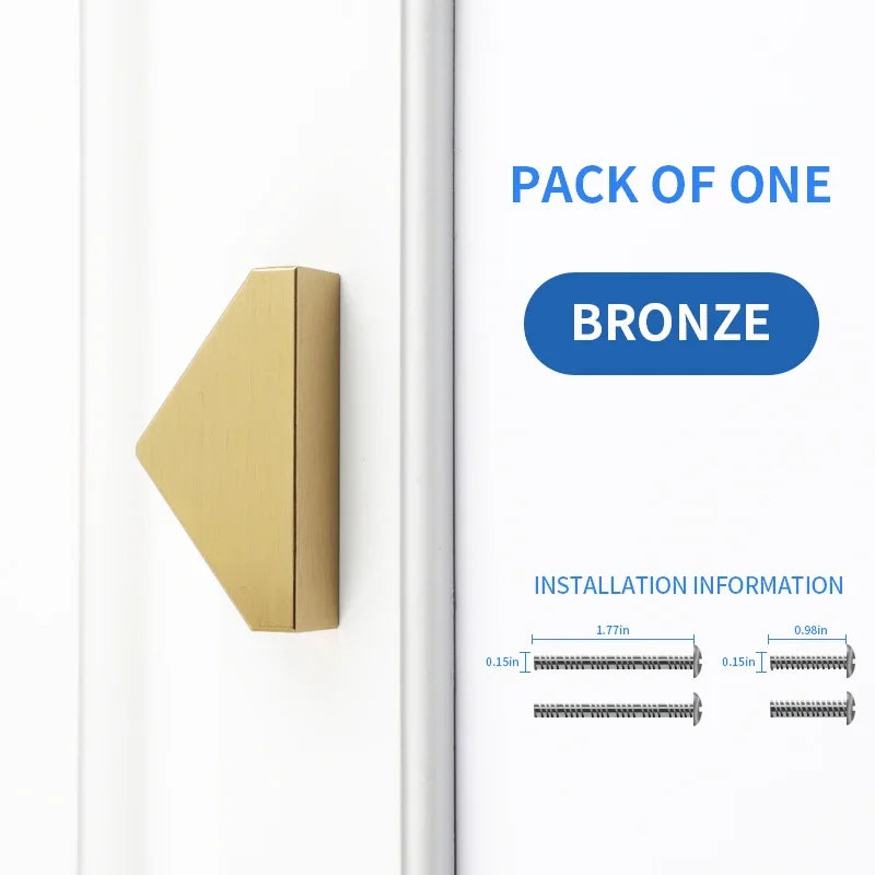 BaiNong Brass Cabinet Pulls Gold Drawer Pulls Closet Door Handle New Chinese Half Round French Pair Oasis Select H3311-Triangles 5pcs