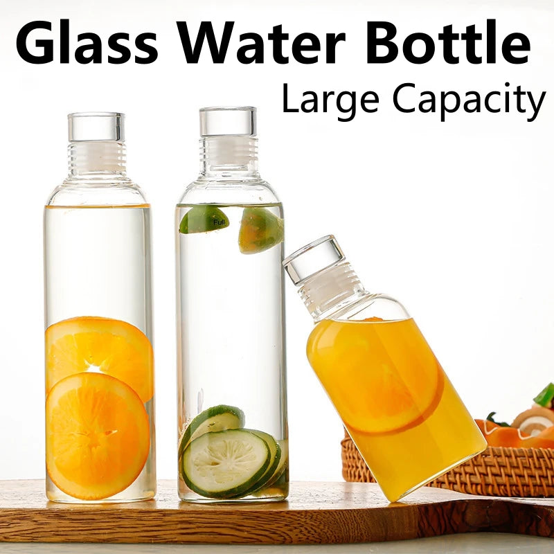 300-1000ML Glass Water Bottle Large Capacity Multi-function Creative Simple Milk Cup Portable Transparent Outdoor Sports Bottle Oasis Select