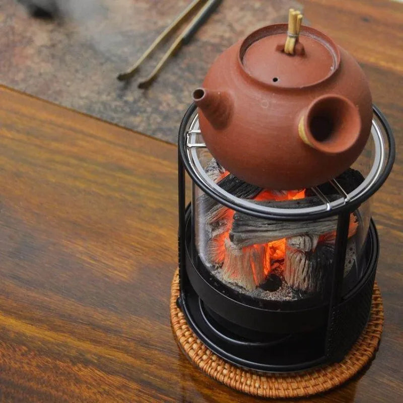 Portable Charcoal Burner Transparent & Thick Iron Mini Stove Outdoor Tea Cooking BBQ & Heating Fire Pit Oasis Select