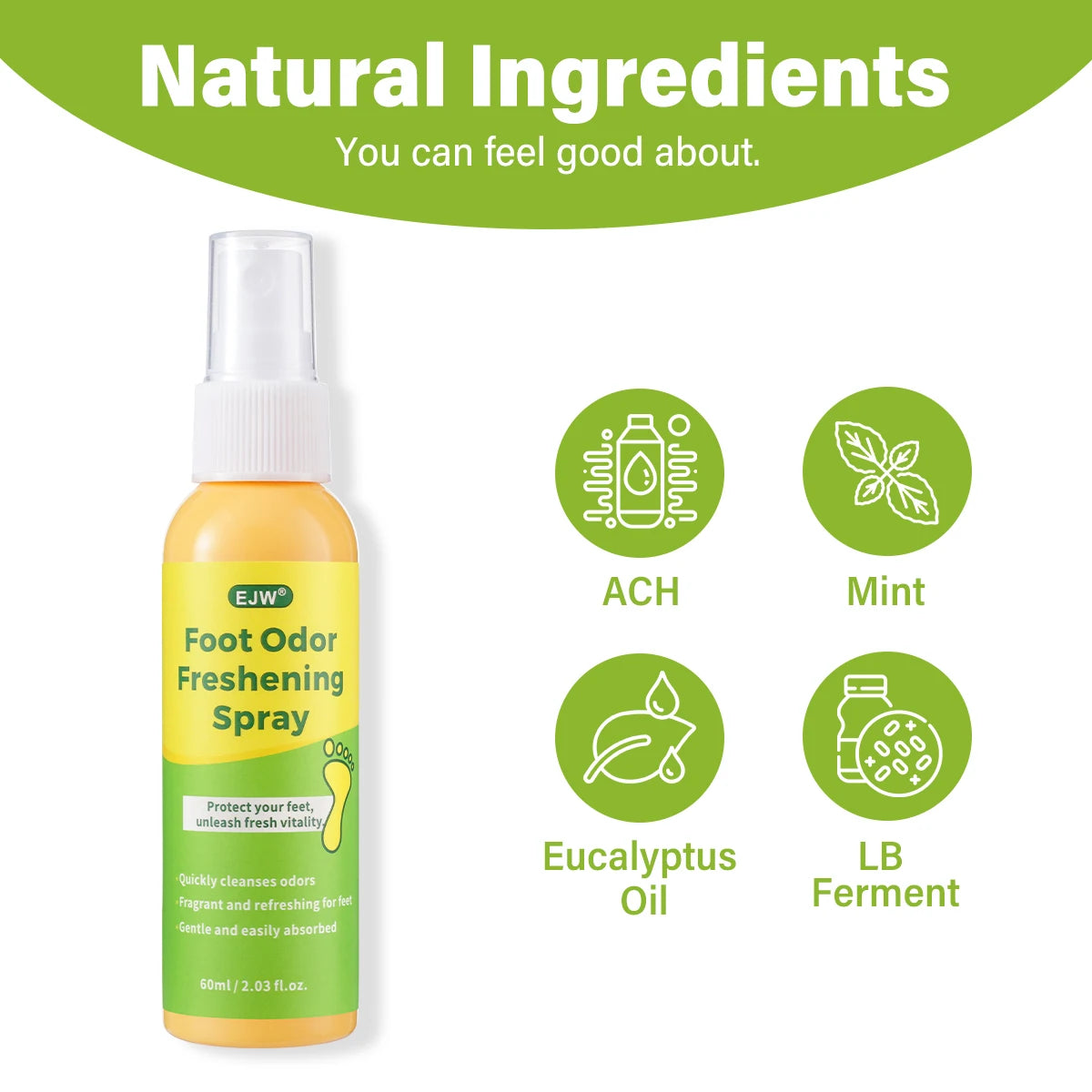 Probiotic Foot Spray – Tea Tree, Lavender & Eucalyptus Odor Control Foot Deodorant Spray Oasis Select