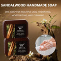 2PCS Sandalwood Handmade Soap, Rich in Sandalwood Extract and Glycerin, Deeply Cleanses, Removes Makeup, Father's Day Oasis Select 140g
