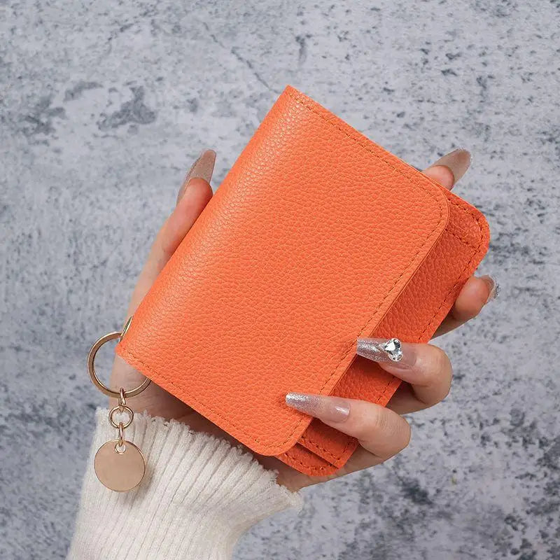 Korean Trifold Women's Wallet – PU Leather Zipper Coin Purse