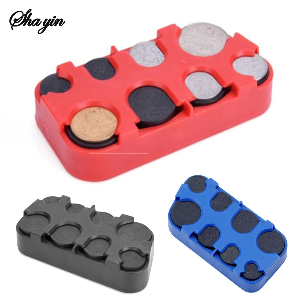 Euro 8-Slot Coin Dispenser & Organizer Box | Change Storage