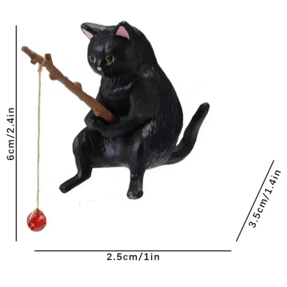 Fishing Cat Figurine – Aquarium Fish Tank Ornament Decor