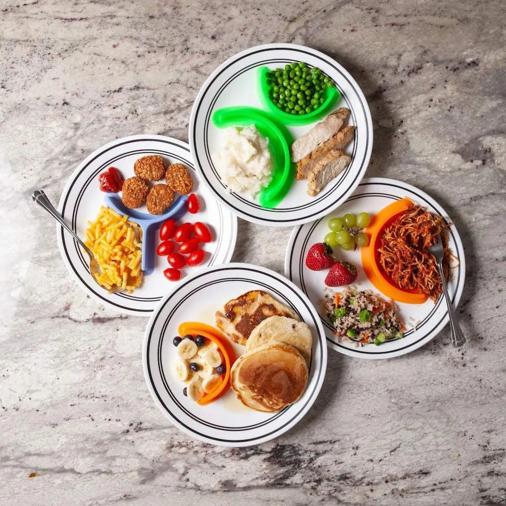 Food Cubby Plate Divider Clear Divider Silicone Food Separator Strip with Suction Cup Seal To Keep Runny Food From Spread Oasis Select