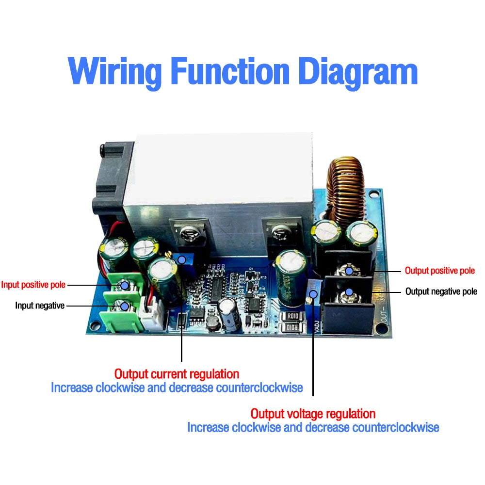 600W Adjustable DC-DC Buck Converter Module 12-75V to 2.5-60V Step Down Constant Voltage Regulator Constant Current Power Supply Oasis Select