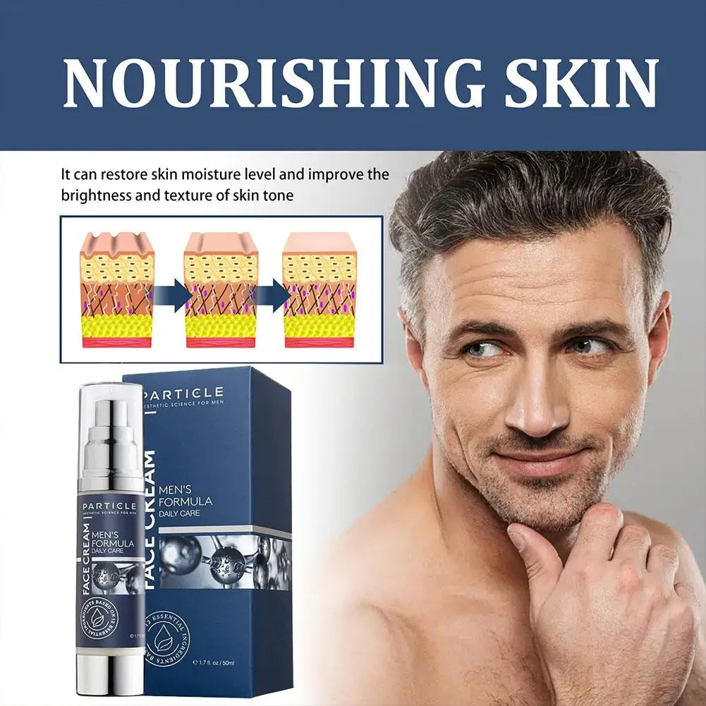 50ml 1.7oz Particle 6-in-1 Men's Face Cream Anti-Aging Moisturizer Reduces Wrinkles Dark Spots Eye Bags Hydrating Skin Care Oasis Select