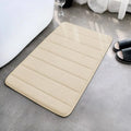 60*40cm Super Absorbent, Super Absorbent, Super Anti Slip Striped Coral Velvet Bathroom Floor Mat, Bathroom Mat, Door Mat Oasis Select Beige 60x40cm
