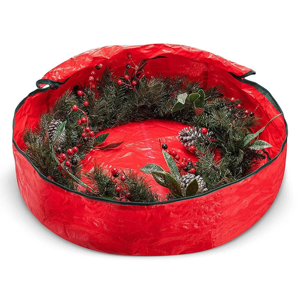 Round Christmas Wreath Storage Bag – Waterproof with Handle