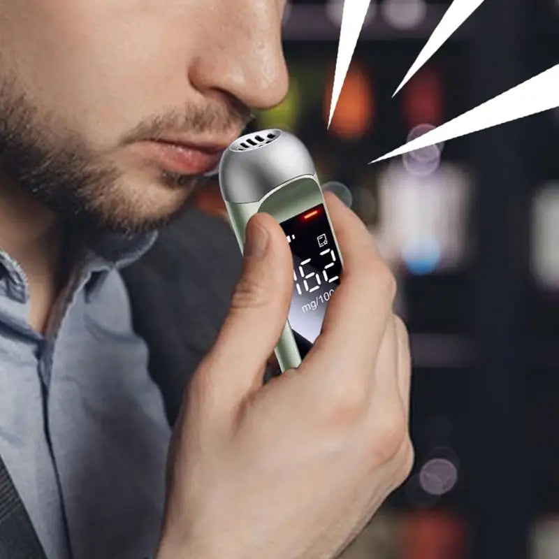 Pocket Breathalyzer Breath Alcohol Detector LED Display Alcohol Tester Hand Held Accurate Alcohol Breath Test Tool for Personal Oasis Select