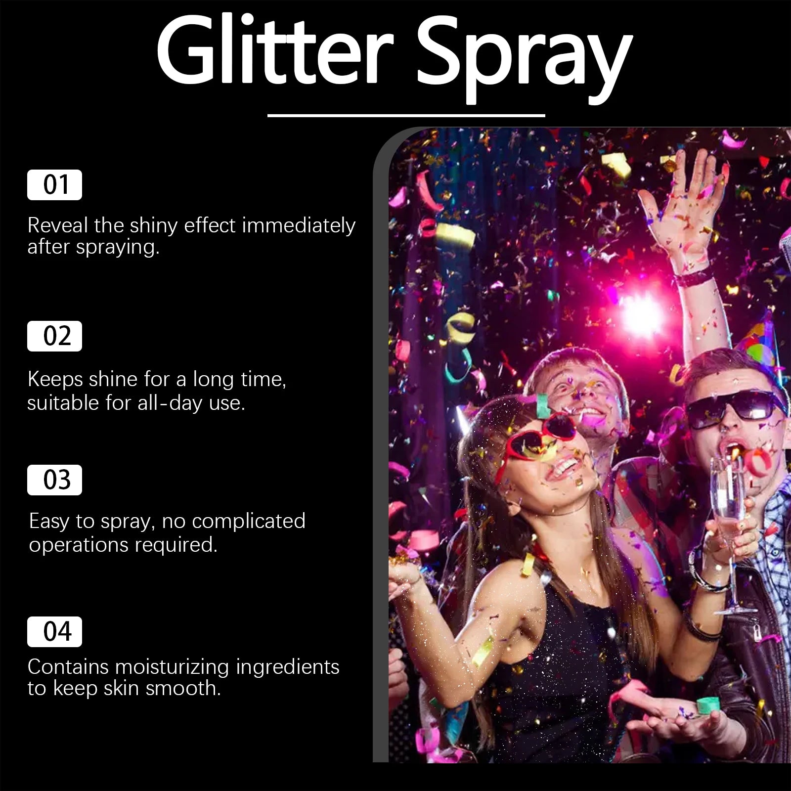 Stage & Festival Glitter Spray - Hair & Body Highlight Sparkling Formula, Ideal for Party Carnival & Holiday Atmosphere Oasis Select