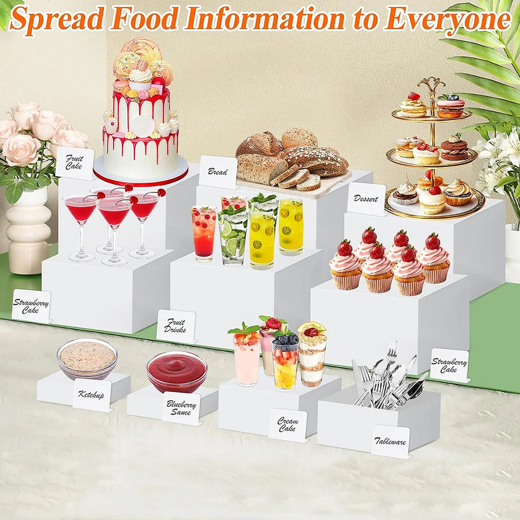 4/5/6/7/8pcs of Square White 3D Dessert Display Stand Stackable and Nested Wedding Acrylic Buffet Display Stand Ideal Choice Oasis Select