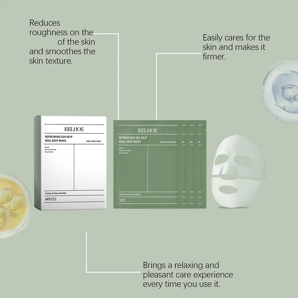 1/4Pcs Deep Collagen Overnight Face Mask Seaweed Collagen Essence Hydrating Overnight Hydrogel Mask Improve Elasticity, Firming Oasis Select