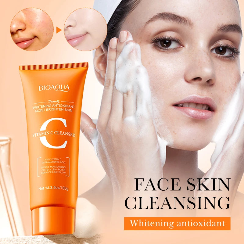 BIOAQUA Vitamin C Facial Cleanser – Brightening Foam Face Wash Vitamin C Face Wash Oasis Select
