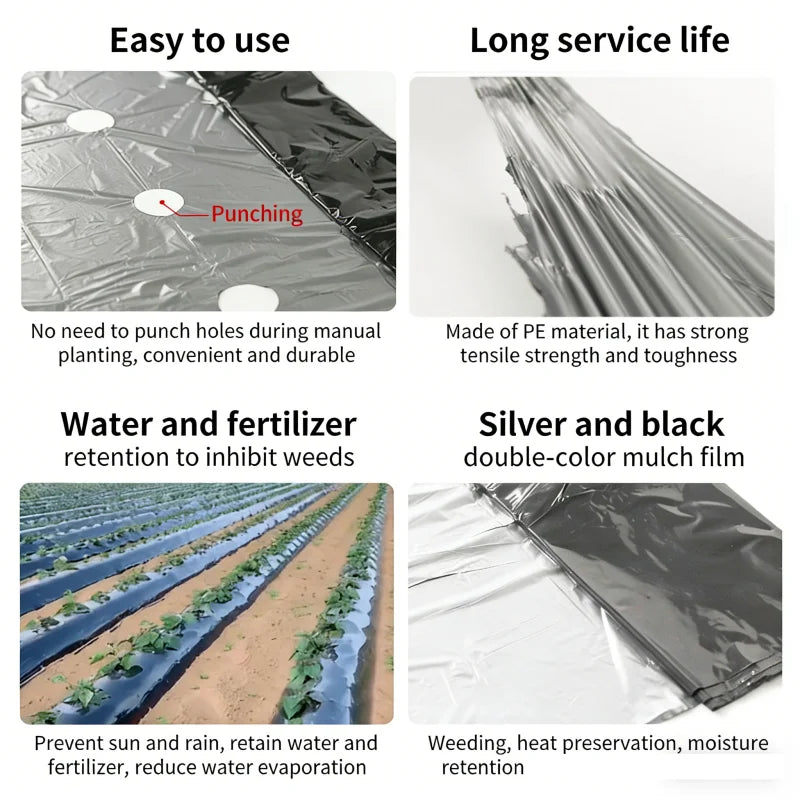 Durable Perforated Weed Barrier Fabric Black Grass Proof Coth for Vegetable Cultivation Farms Gardens Prevent Weeds Growth Oasis Select