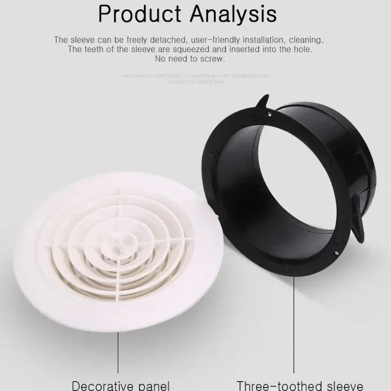 Round Air Vent Louver Grille Cover Outlet Adjustable Exhaust Vent Ducting Ventilation Grilles 75/100/125/150mm Oasis Select