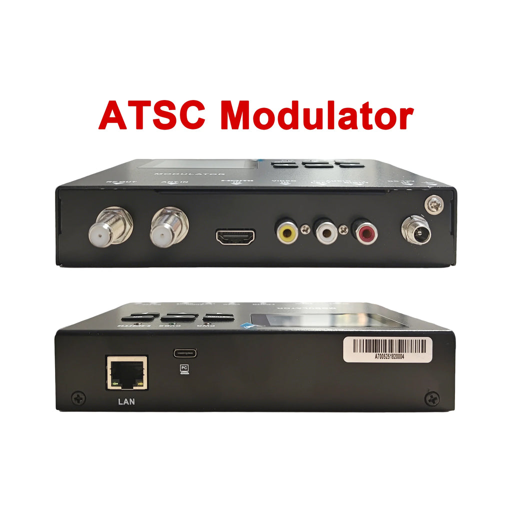 DVB-T modulator, MPEG-4 AVC/H.264 encoding and modulation capabilities, audio and video signal conversion to DVB-T RF output Oasis Select ATSC
