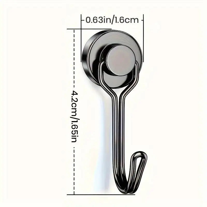 3PCS Heavy Duty Magnetic Hooks, Strong Black Magnetic Hangers for Cruise, Kitchen, Car & Hanging, Extra Strong Neodymium Magnets Oasis Select