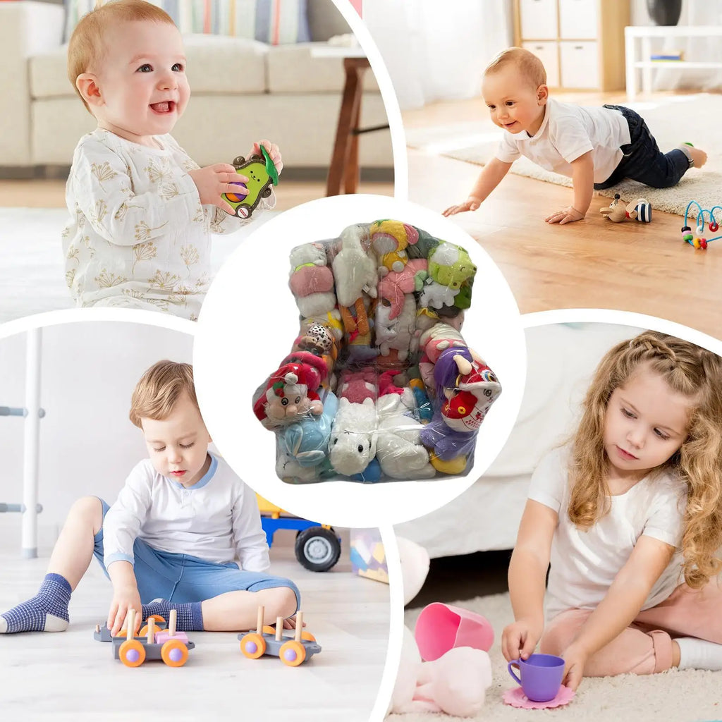 Stuffed Animal Bean Bag Storage Clear Waterproof Toy Organizer Bags with Zipper Sack for Corner Sofa Adults Dorm Bed Floor Room Oasis Select