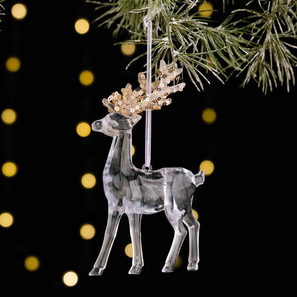 Sequined Acrylic Christmas Ornaments – Snowflake & Bell Pendants
