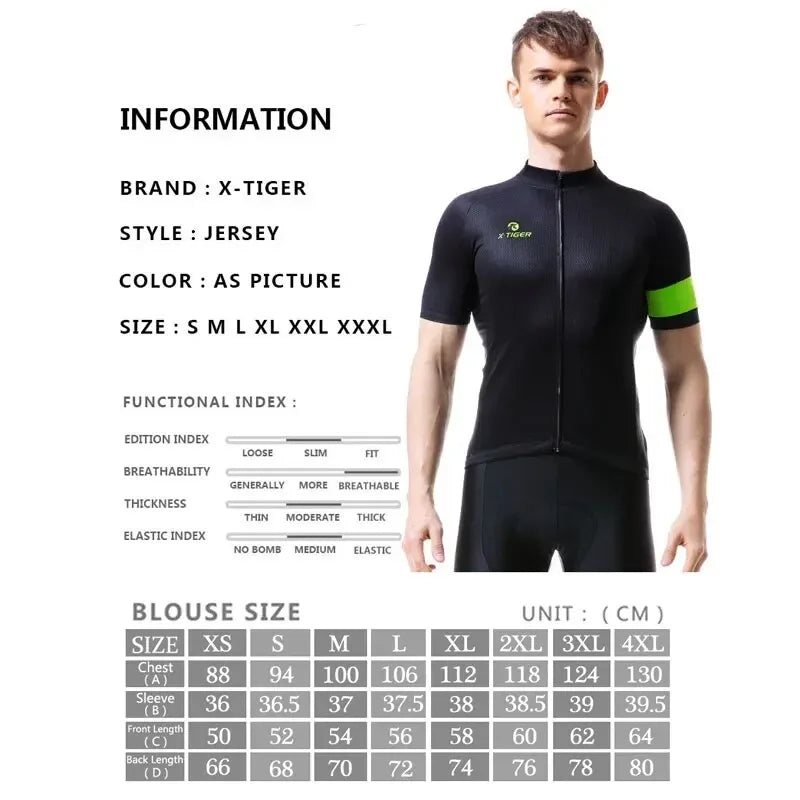 X-TIGER Summer Men's Cycling Jersey 3 Colors Breathable Quick Dry Short Sleeve MTB Road Bicycle Jerseys Cycling Shirt Oasis Select