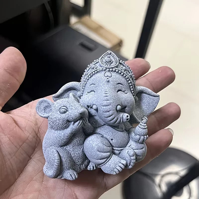 1pc Elephant Statue With Hands Clasped In Prayer Position, A Guardian Elephant Statue, For Home Decoration. Oasis Select
