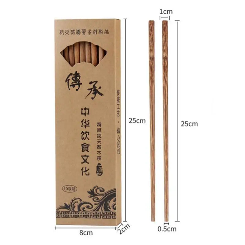 10 Pairs New Natural Rosewood Chopsticks Reusable Healthy Chinese Wooden Chop Sticks Sushi Food Stick Tableware Kitchen Utensils Oasis Select