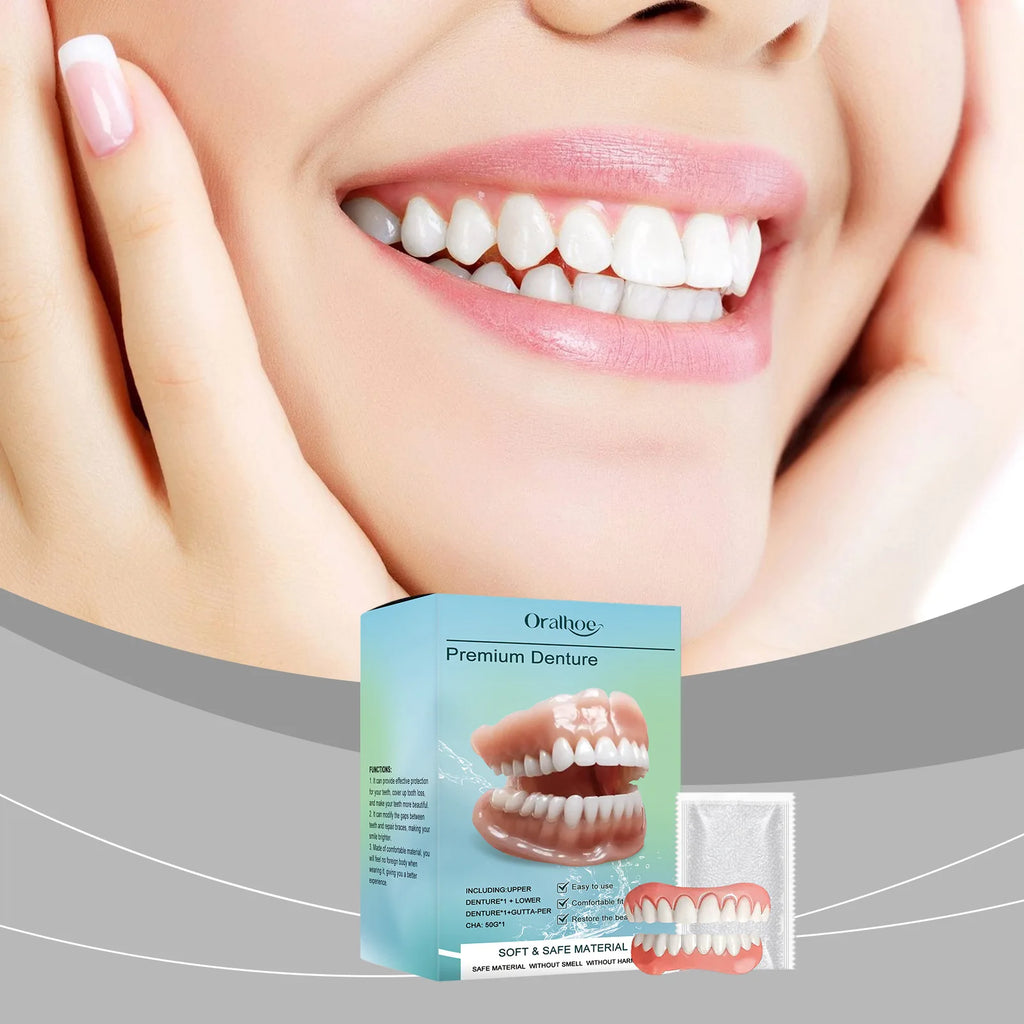 Safety Denture Set Realistic Natural False Tooth Denture Comfortable Safe Simple Firm Not Loss Cover Imperfect Teeth Denture Set Oasis Select