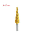 Steel Step Cone Coated Metal Drill Bit Hole Cutter 4-12/20/32mm Straight Groove Step Drill Bit Wood Metal Hole Cutter Core Drill Oasis Select 4-12mm