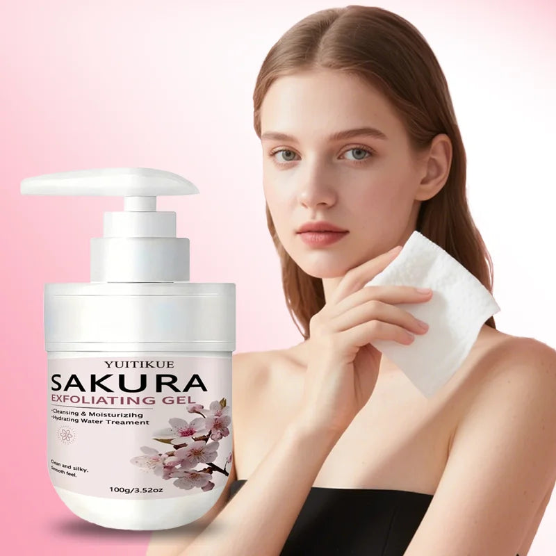 YUITIKUE Sakura Face Exfoliating Gel 100g – Gentle Daily Cleanser Facial Exfoliating Gel Oasis Select
