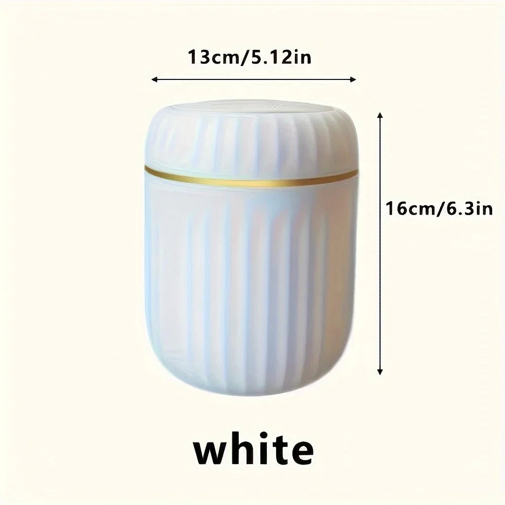 Mini Desktop Trash Can with Lid Garbage Waste Bin Organizer Bedroom Office Desk Storage Box Made Durable Plastic Home Supplies Oasis Select White