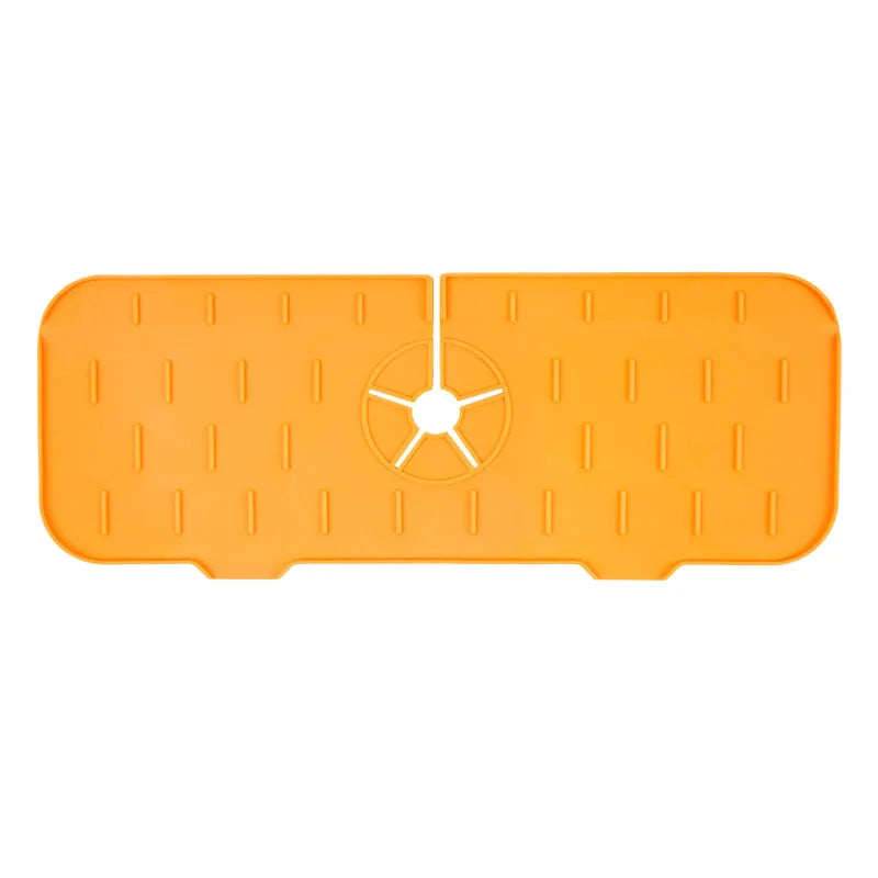 Kitchen Silicone Faucet Absorbent Mat Sink Splash Guard Drain Pad Quick Dry Countertop Protector for Bathroom Kitchen Gadgets Oasis Select Orange