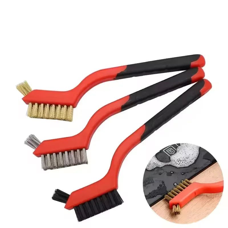 Mini Brush Set Of Three Kitchen Brushes For Gas Hoods Grease And Stain Removal Cooktop Cleaning Tools Steel Wire Small Oasis Select