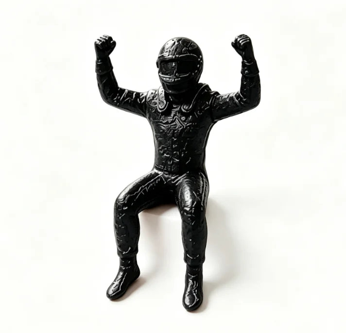 3D Printed Victory Pose Racing Driver Miniature Figurine F1 Style Celebrating Racer Handicraft Ornament for Desk Home Decor Gift Oasis Select Racer Black 10x6.5x5.5cm
