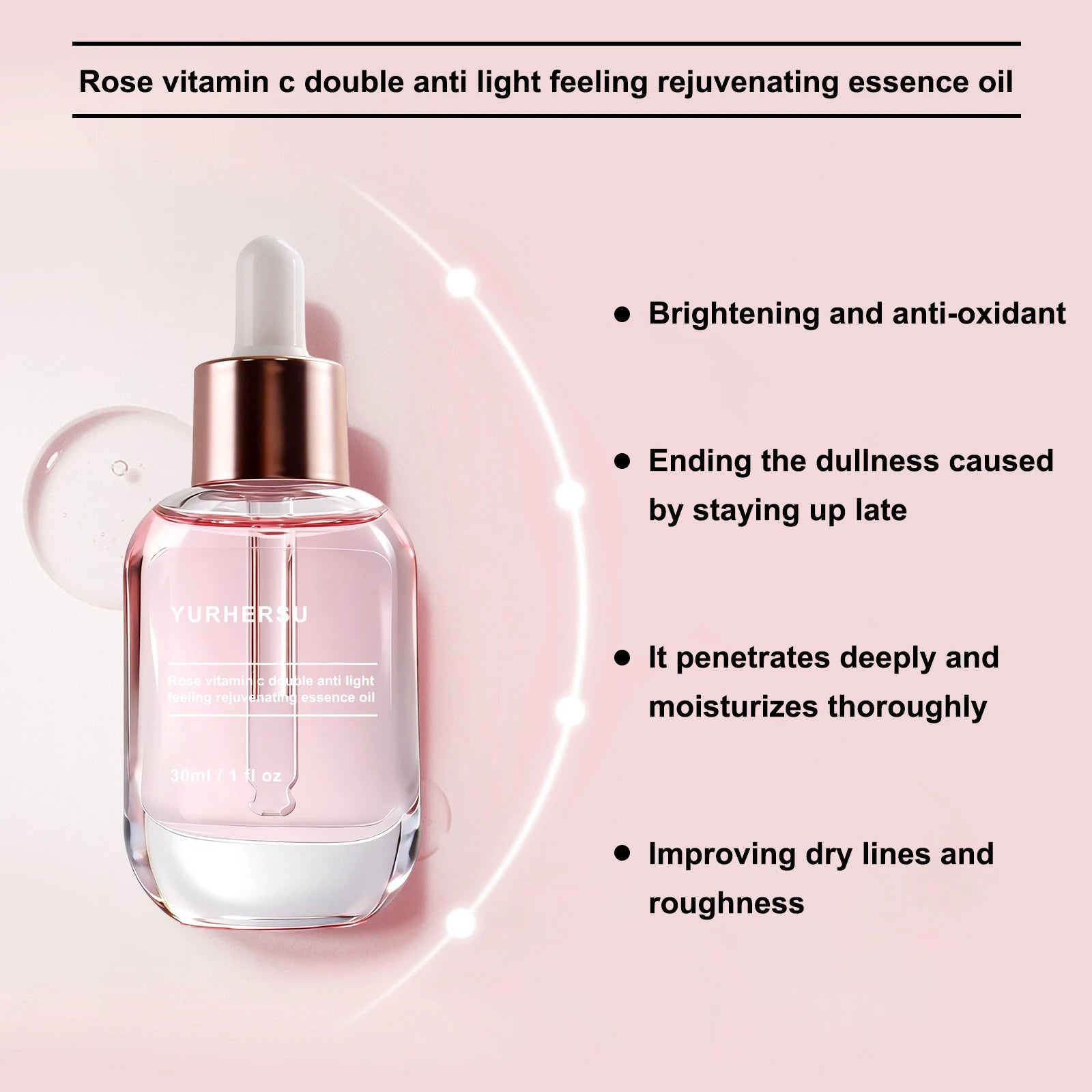 Rose Vitamin C Antioxidant Essence | Radiance Boost Face Serum Vitamin C Face Serum Oasis Select
