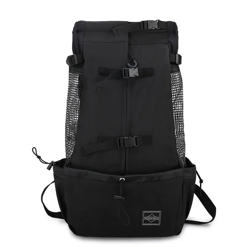 Outdoor Travel Puppy Medium Dog Backpack for Small Dogs Breathable Walking French Bulldog Carrier Bags Accessories Pet Supplies Oasis Select black XL-suit 15-28kg