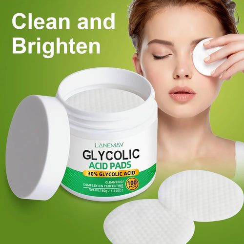 100-Count Glycolic Acid Brightening Face Pads – AHA + Niacinamide Facial Cleansing Pads Oasis Select